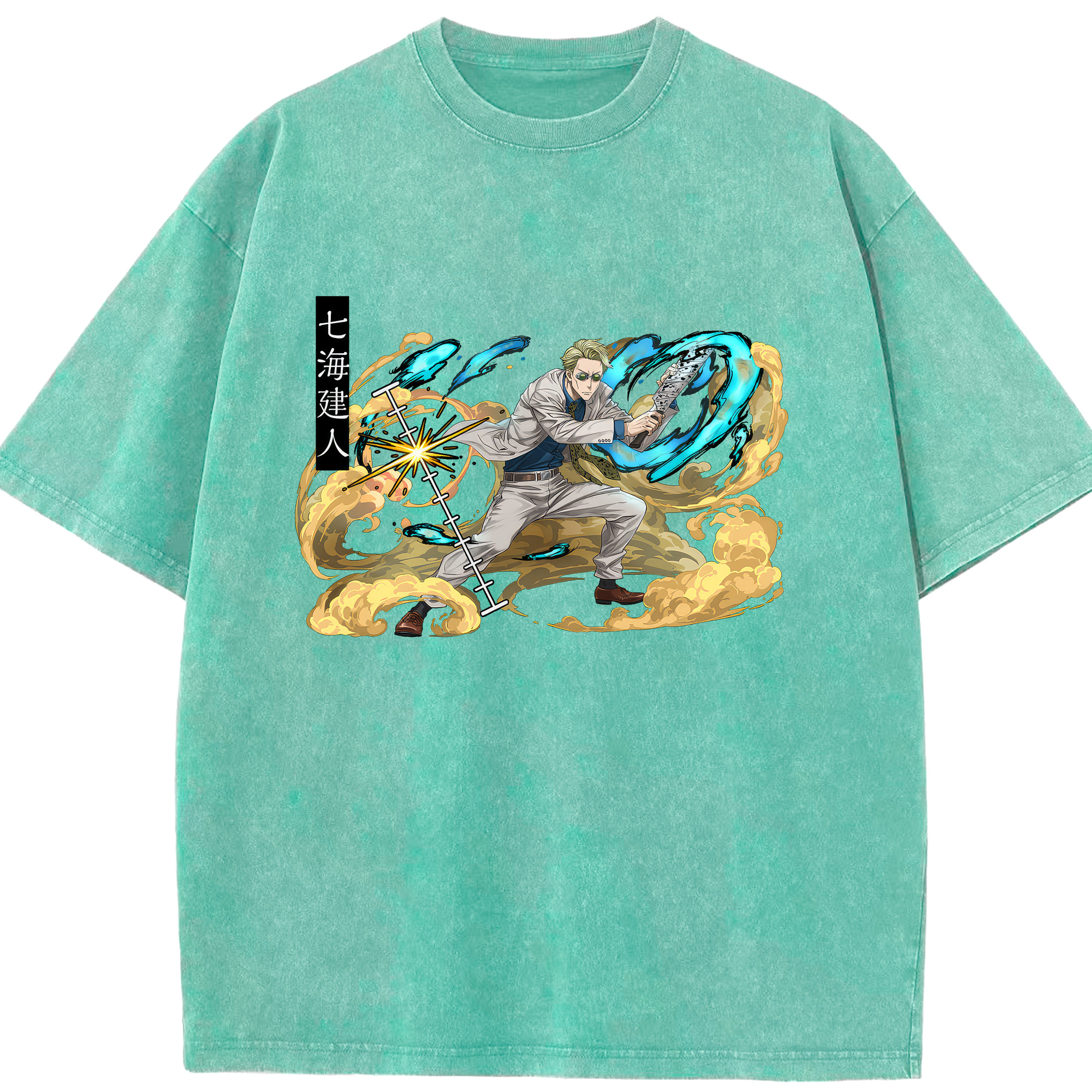 （画像用） 呪術廻戦 Jujutsu Kaisen 綿100% ヴィンテージ風 半袖Tシャツ（フロントプリント）